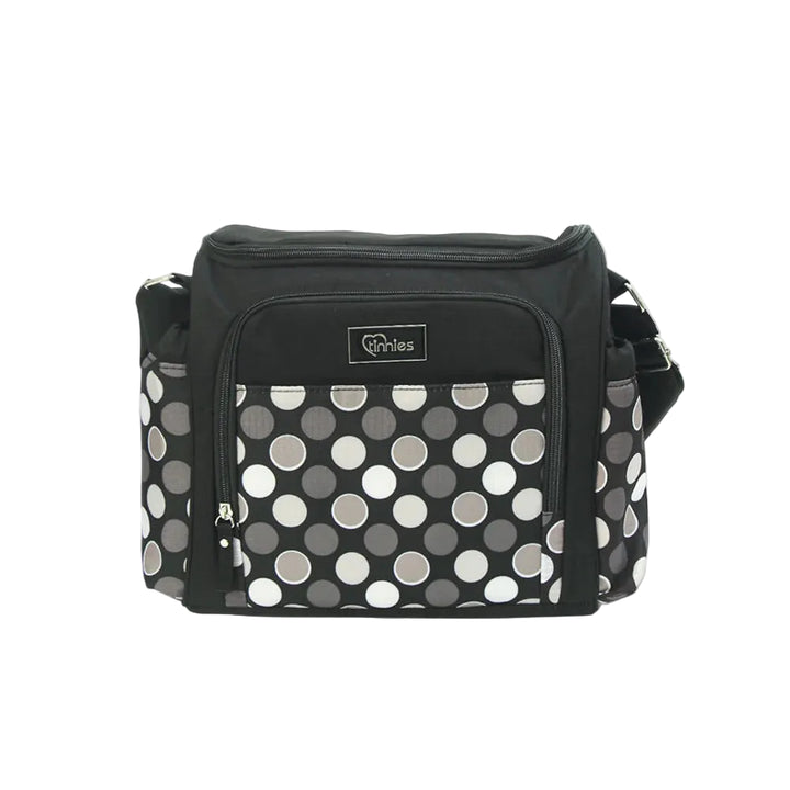 Tinnies Baby Diaper Bag Polka Dot Print Black T5011-A (S) at Zubaidas Official Pakistan
