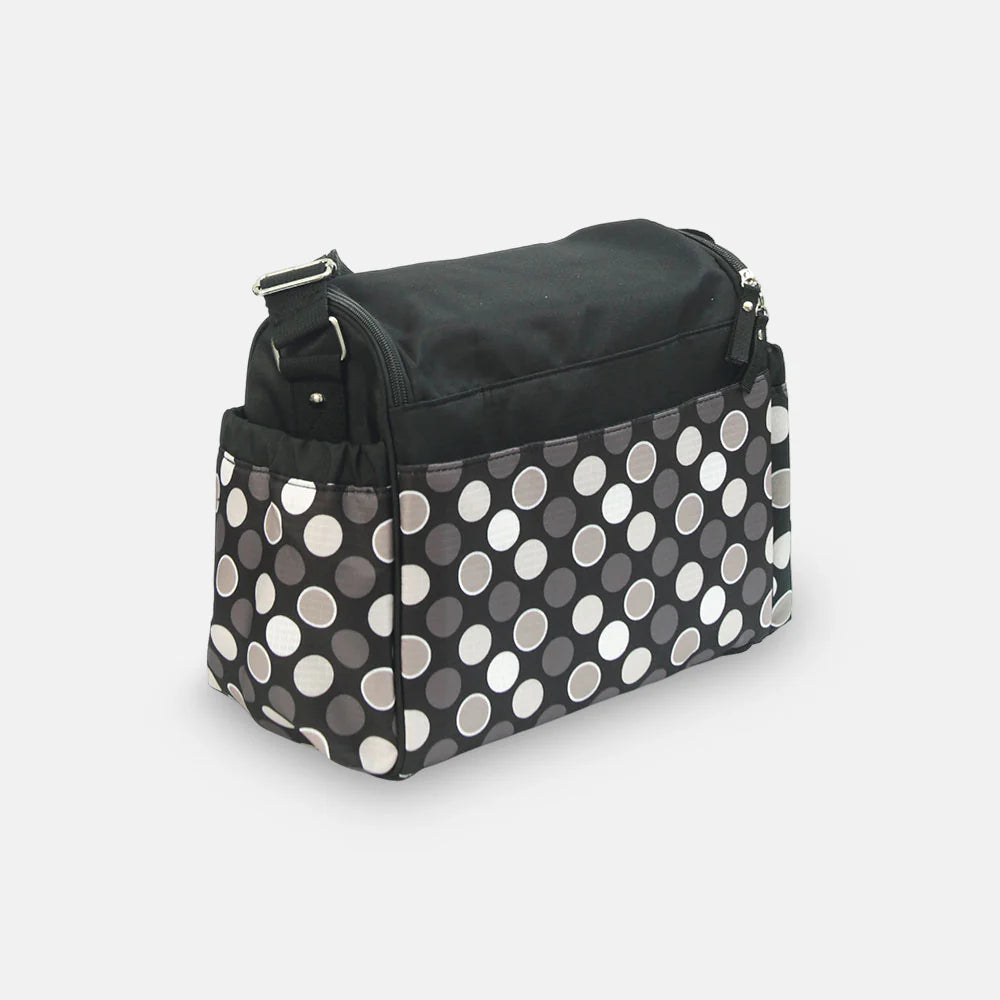 Tinnies Baby Diaper Bag Polka Dot Print Black T5011-A (S) at Zubaidas Best Online Baby and Kids Store in Pakistan