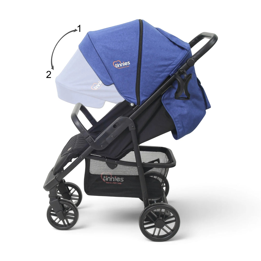 Tinnies Baby Stroller Blue and Black E06-016 at Zubaidas Best Online Baby and Kids Store in Pakistan