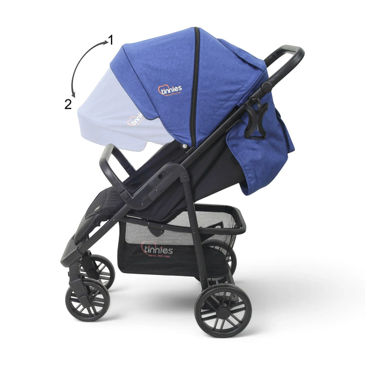 Tinnies Baby Stroller Blue and Black E06-016 at Zubaidas Best Online Baby and Kids Store in Pakistan