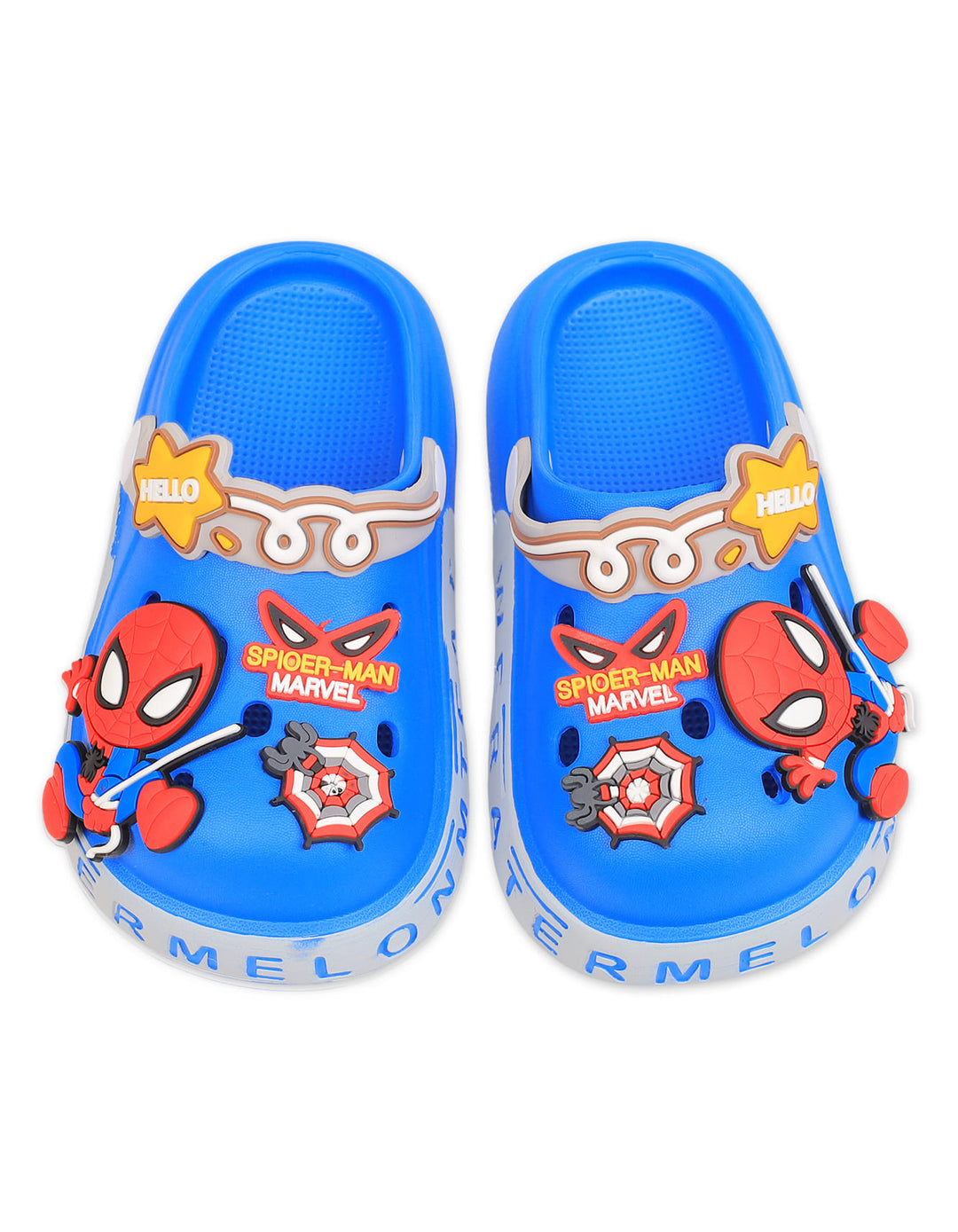 Toddler Boy Crocs with Spider Man Marvel Charms Blue at Zubaidas