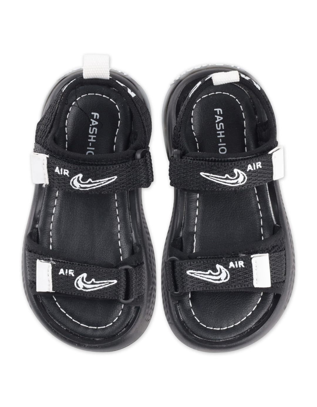 Toddler Boys Sport Sandals Adjustable Strap Black and White at Zubaidas