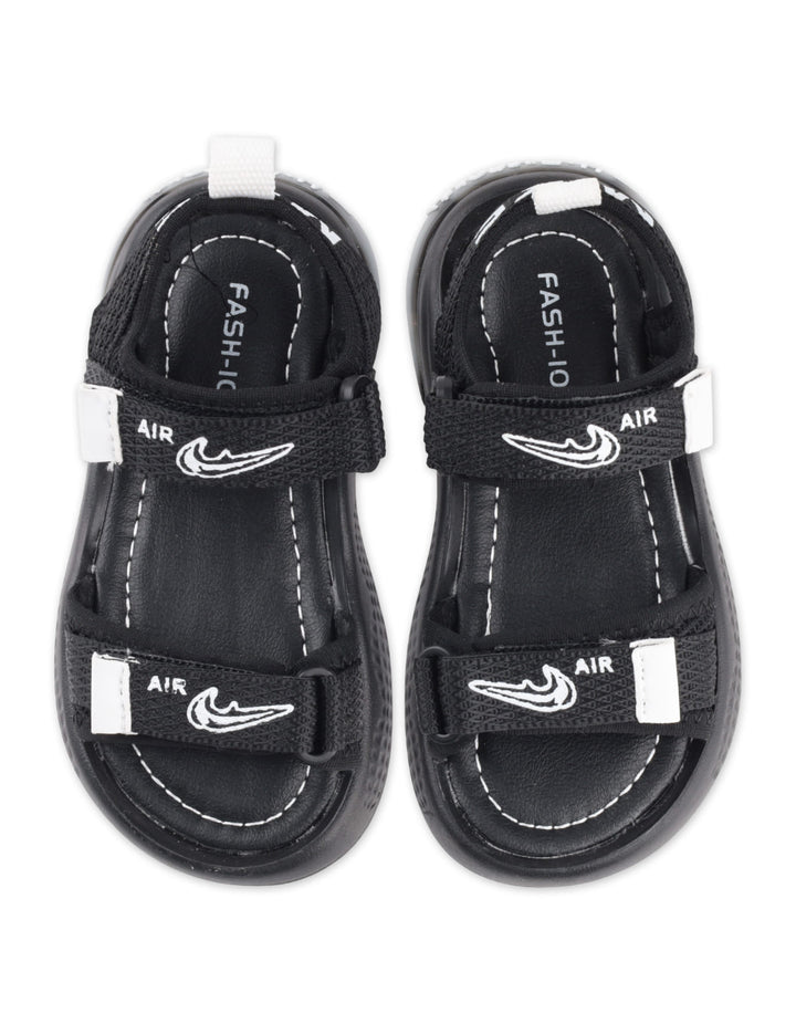 Toddler Boys Sport Sandals Adjustable Strap Black and White at Zubaidas