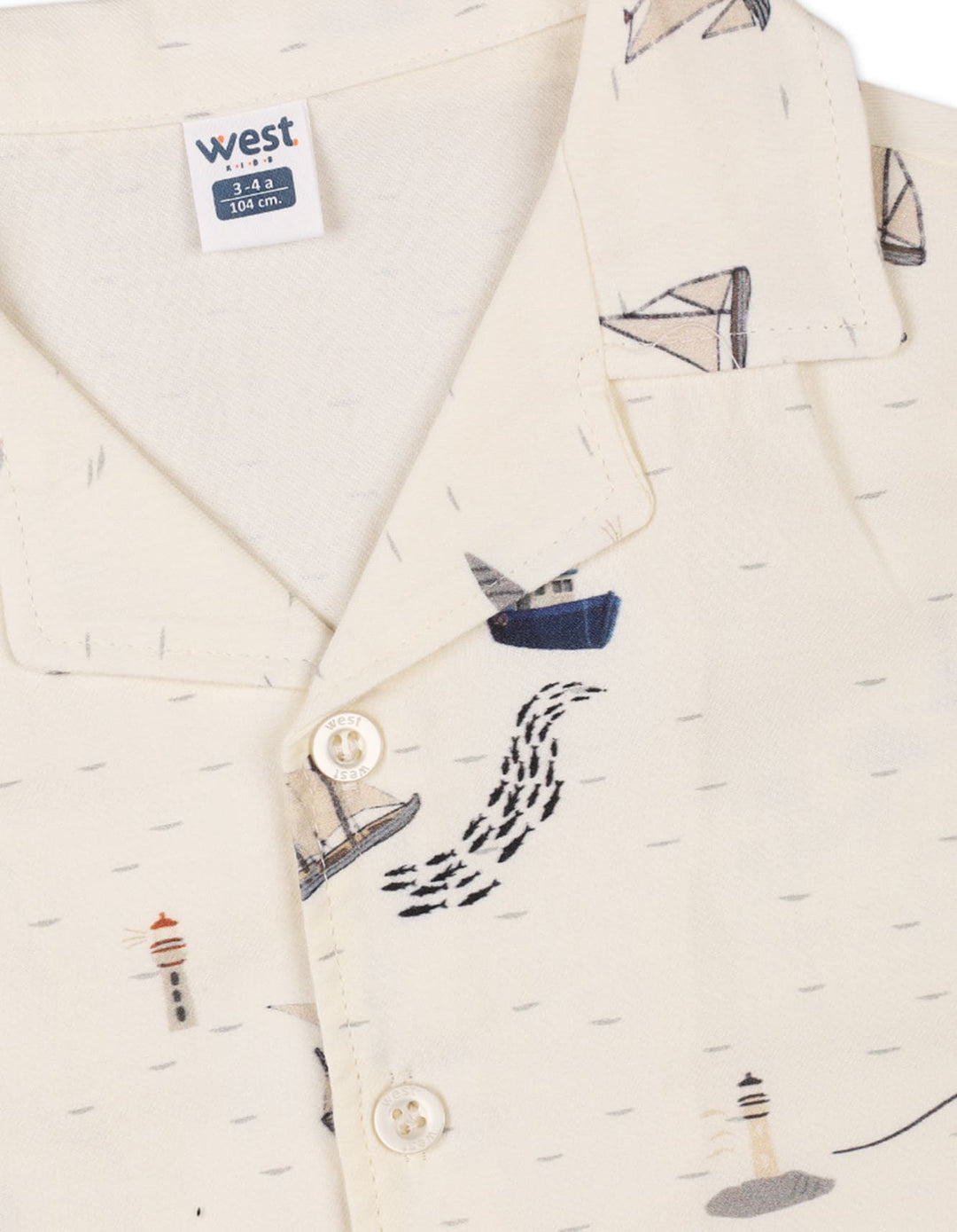 Toddler Boys Summer Suit Off White and Blue Premium Turkish Collection at Zubaidas Official Pakistan