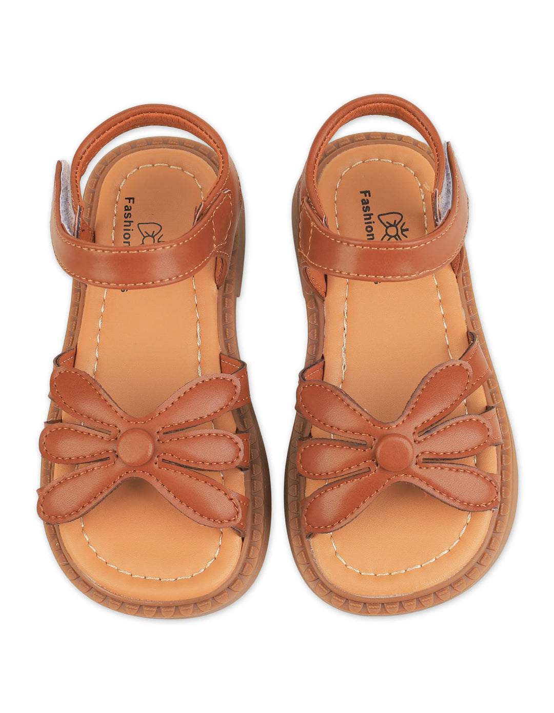 Toddler Girl Sandals Flower Brown at Zubaidas