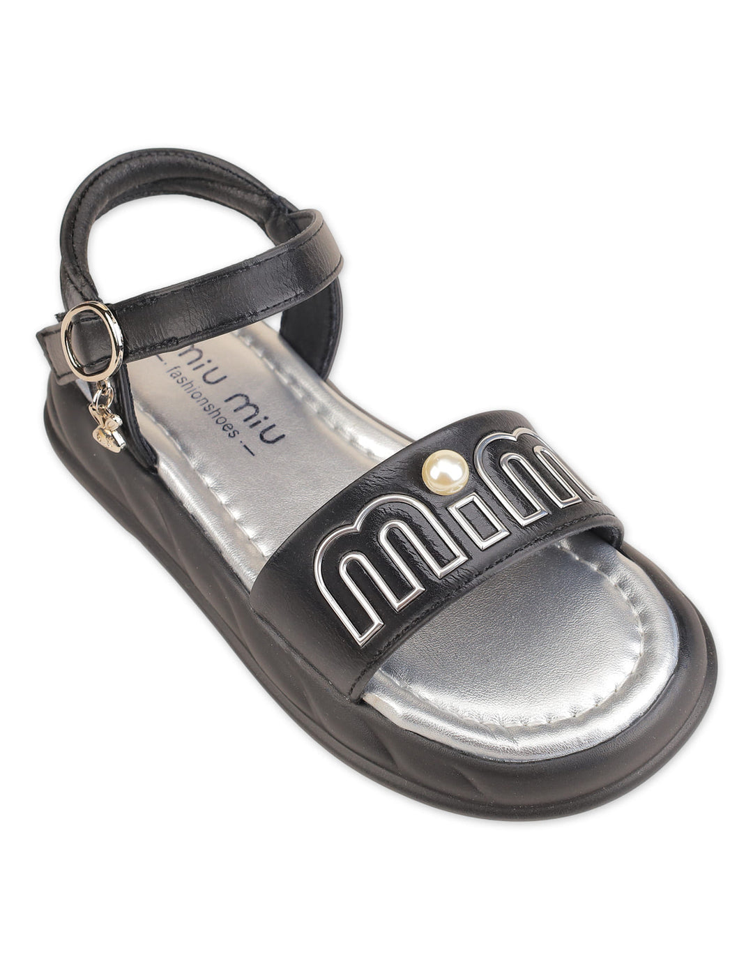 Toddler Girl Sandals Pearl Black at Zubaidas Official Pakistan