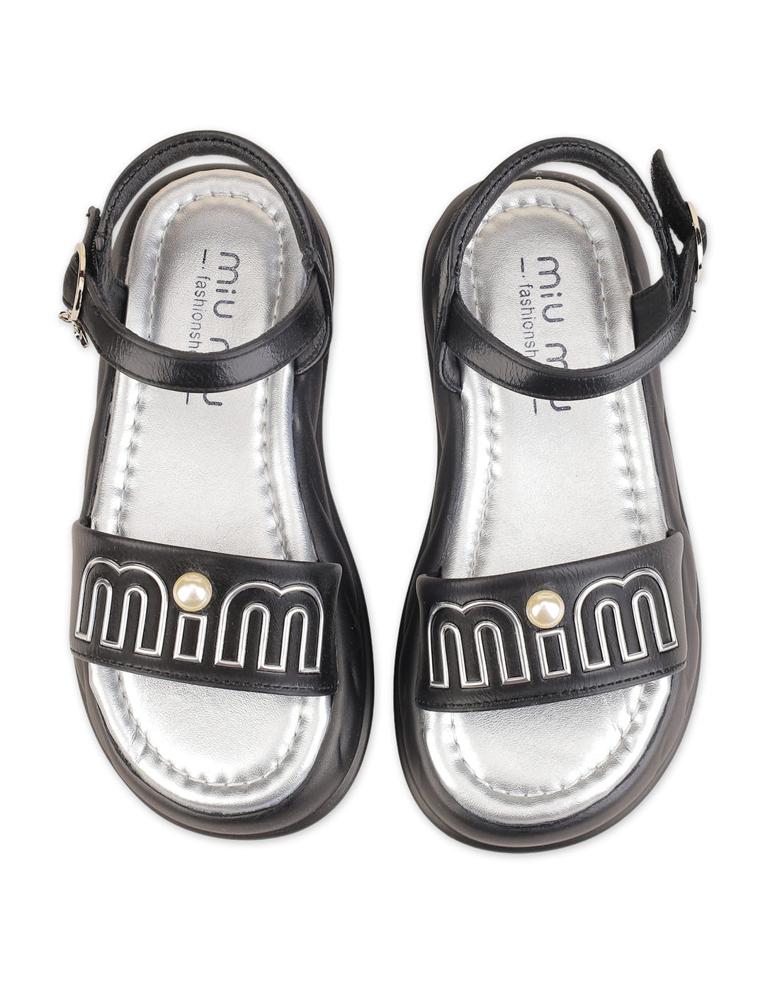 Toddler Girl Sandals Pearl Black at Zubaidas