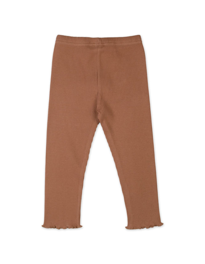 Toddler Girls Ribbed Pants Bambies Bow Detail Brown at Zubaidas Pakistan
