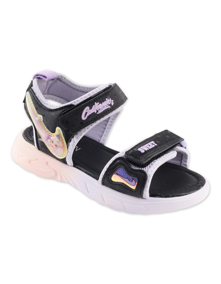 Toddler Girls Sandals Adjustable Strap Black and Lavender at Zubaidas Official Pakistan