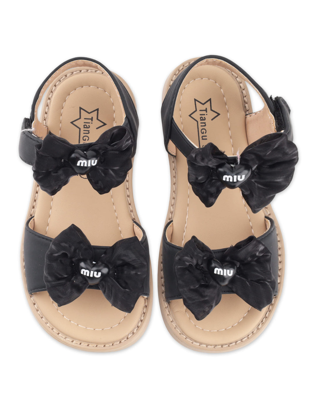 Toddler Girls Sandals Bow Accent Black at Zubaidas