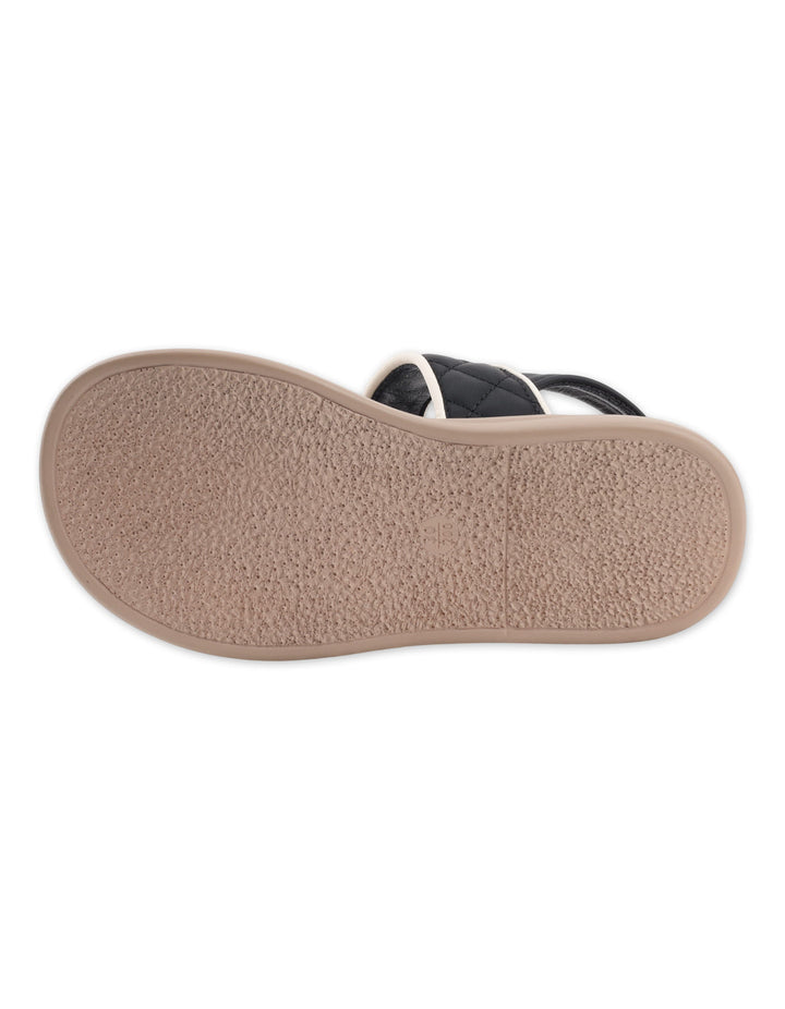Toddler Girls Sandals Contrast Piping Black and Beige at Zubaidas Number 1 Baby and Kids Store in Pakistan