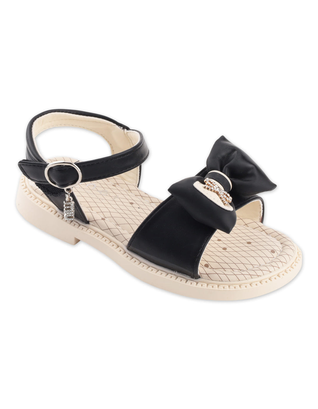 Toddler Girls Sandals Elegant Bow Black and Beige at Zubaidas Official Pakistan