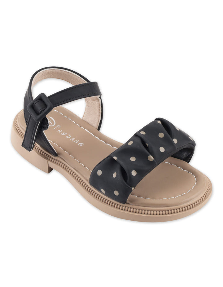 Toddler Girls Sandals Polka Dot Ruffled Strap Black at Zubaidas Official Pakistan