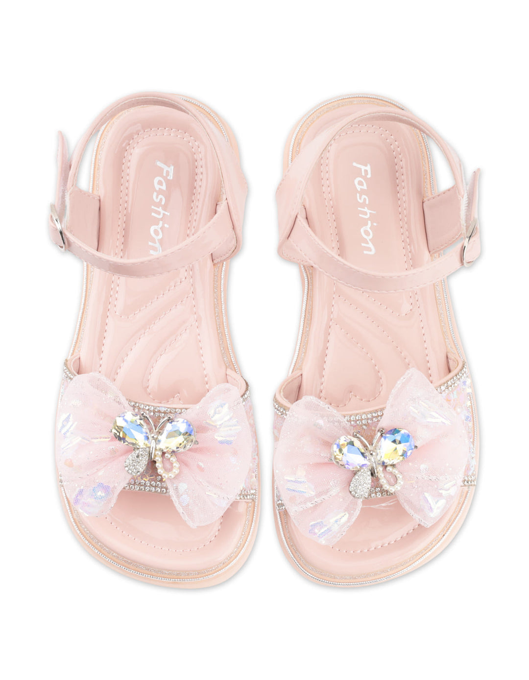 Toddler Girls Sandals Sparkling Butterfly Pink at Zubaidas