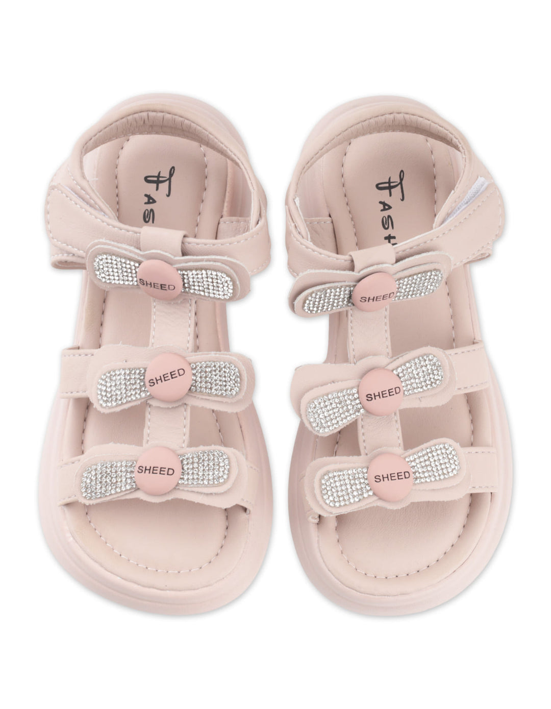 Toddler Girls Sandals Triple Bow Pink at Zubaidas