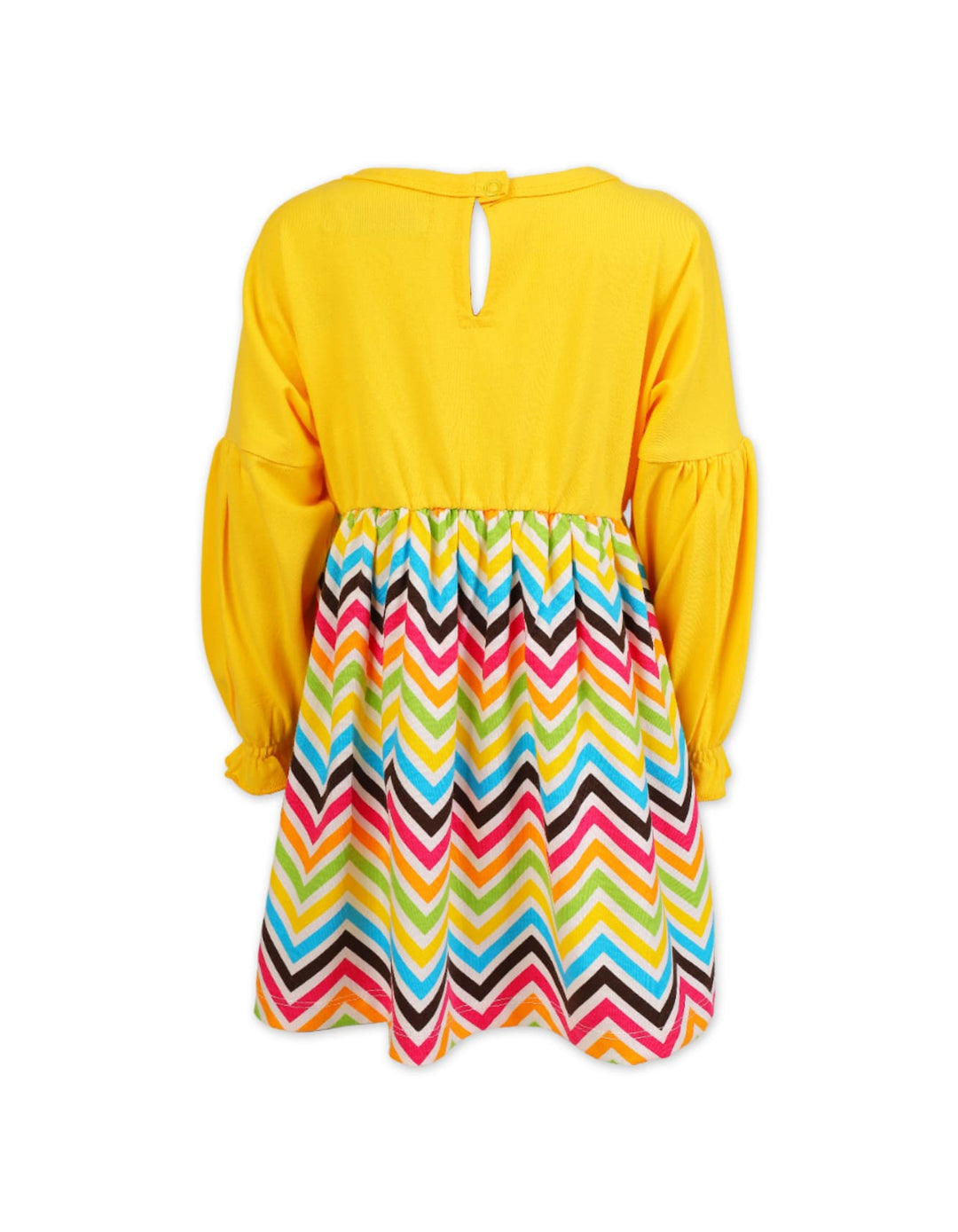 Toddler Girls Winter Outfits Bambies Yellow Bodice with Chevron Print at Zubaidas Pakistan