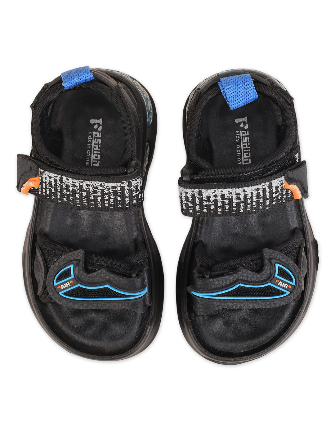 Toddlers Boys Turbo Air Sports Sandals Blue and Black at Zubaidas