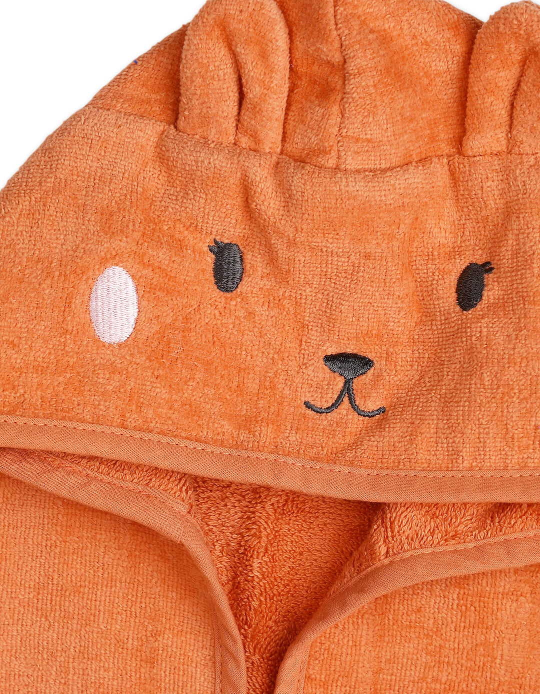Toddlers Hooded Bath Towel Poncho Bunny Orange at Zubaidas Official Pakistan