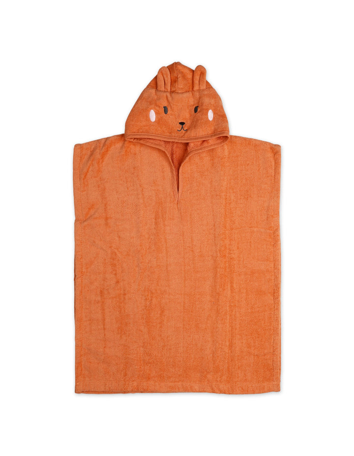 Toddlers Hooded Bath Towel Poncho Bunny Orange at Zubaidas