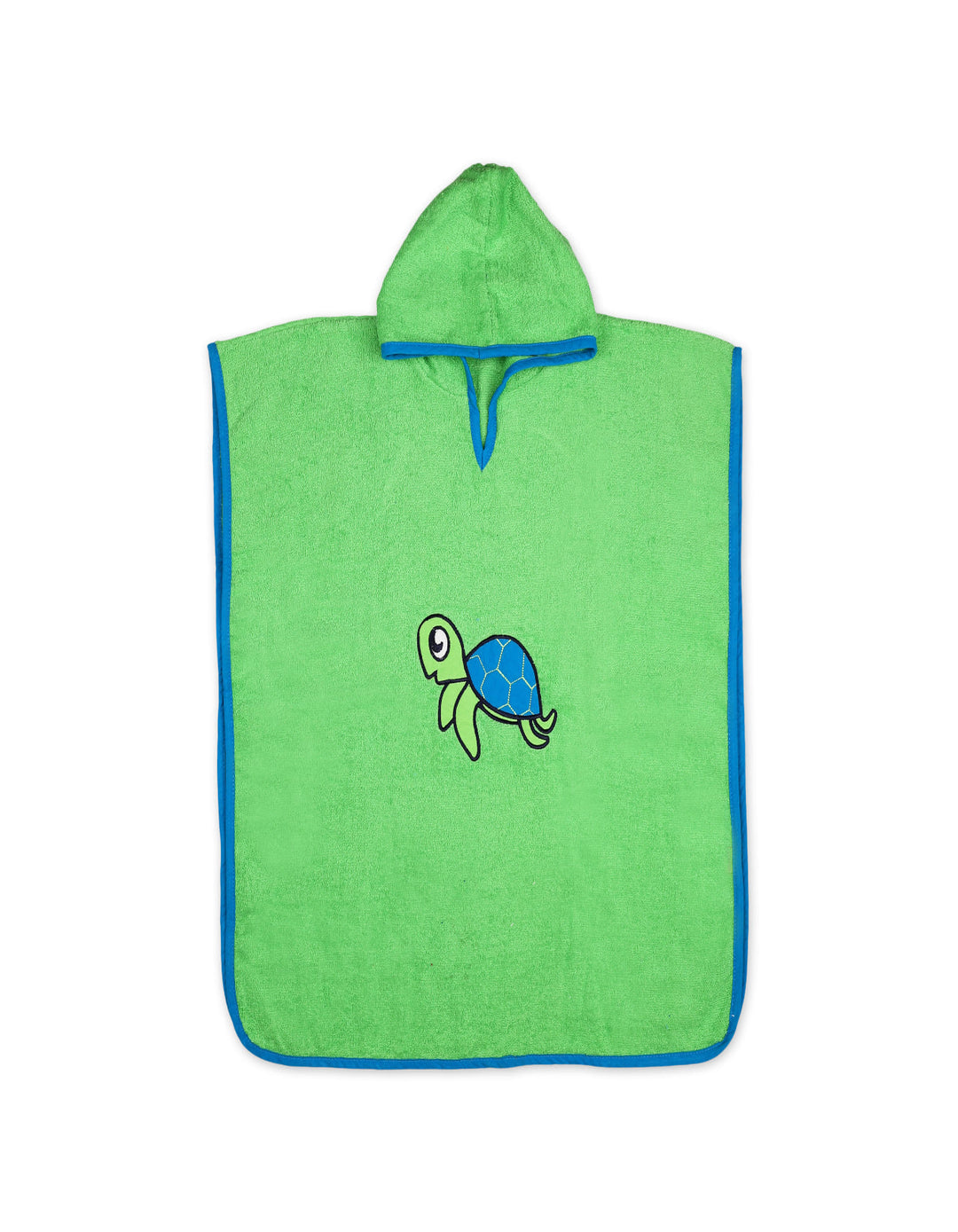Toddlers Hooded Bath Towel Poncho Turtle Green with Blue Trim at Zubaidas Pakistan
