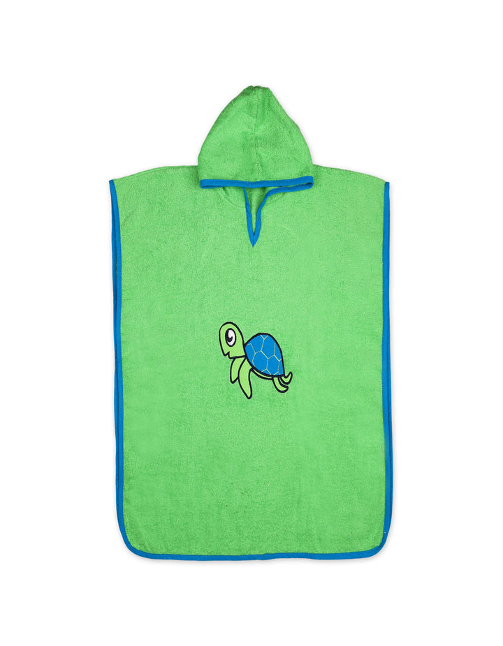 Toddlers Hooded Bath Towel Poncho Turtle Green with Blue Trim at Zubaidas Pakistan