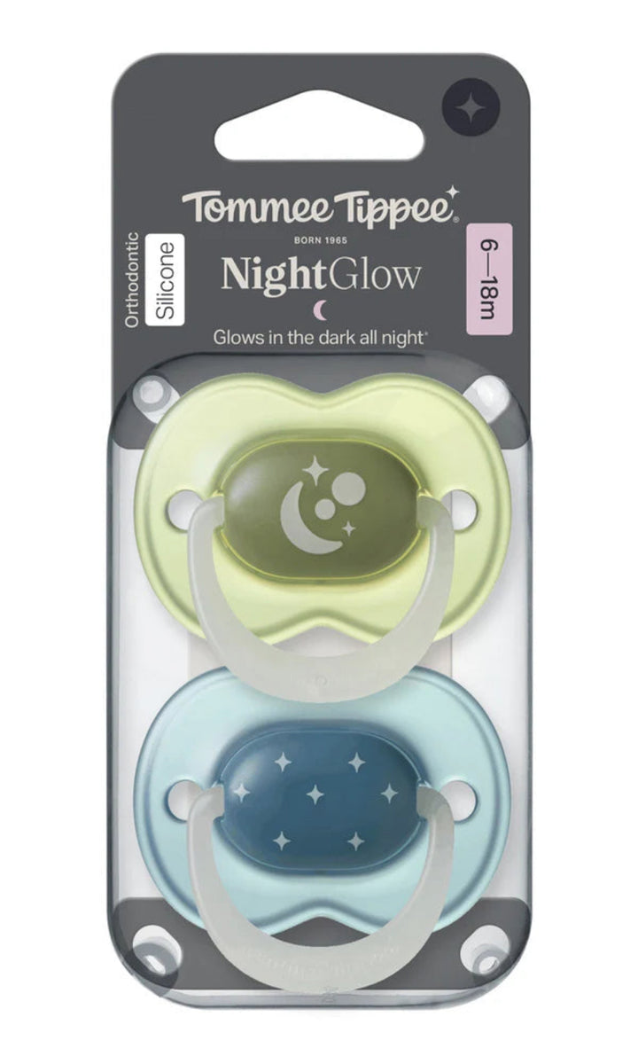 Tommee Tippee Baby Boy Night Time Soother 6-18M Pack Of 2 TT 458823 at Zubaidas Official Pakistan