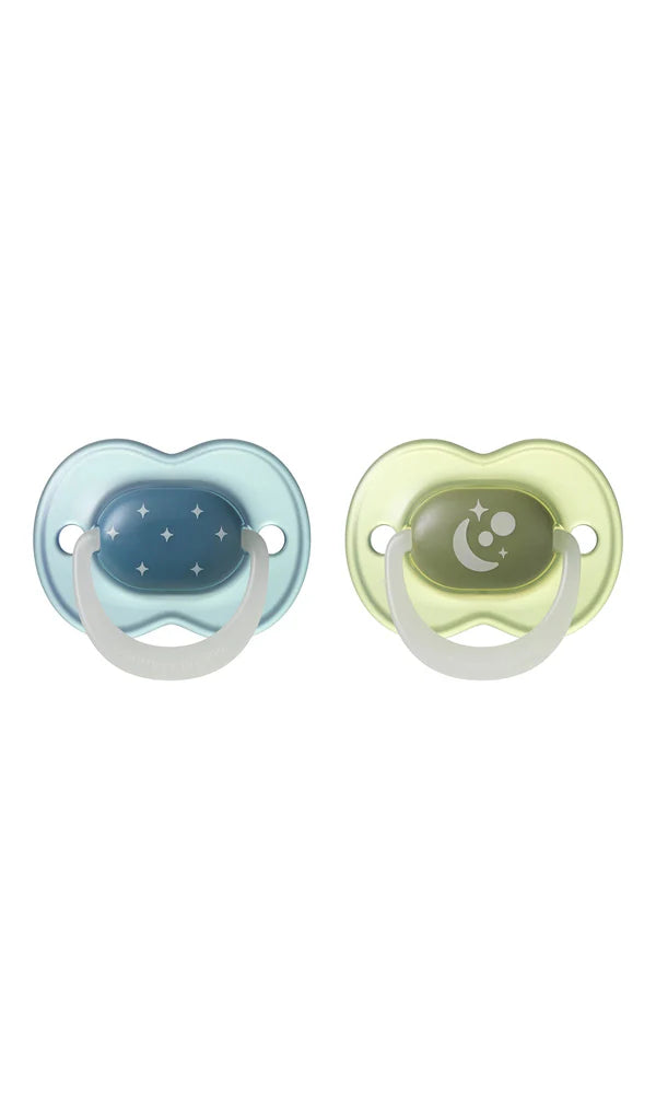 Tommee Tippee Baby Boy Night Time Soother 6-18M Pack Of 2 TT 458823 at Zubaidas