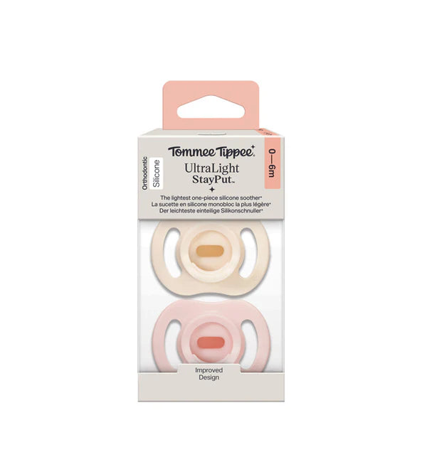 Tommee Tippee Baby Girl Ultra Light Silicone Soother 0-6M Pack of 2 TT 458810 at Zubaidas Official Pakistan