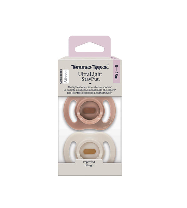 Tommee Tippee Baby Girl Ultra Light Silicone Soother 6-18M Pack of 2 TT 458812 at Zubaidas Official Pakistan