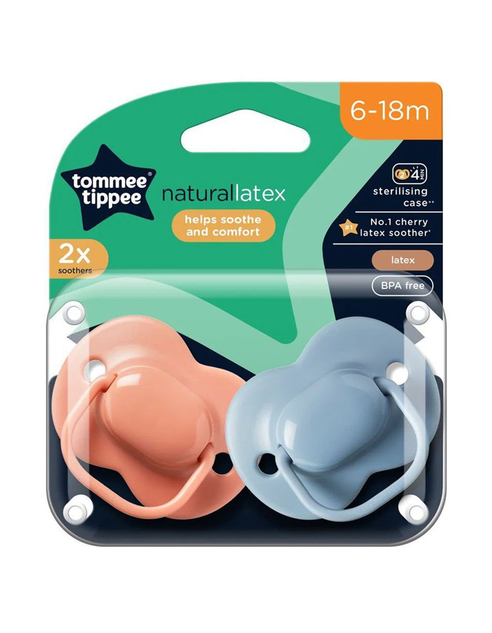 Tommee Tippee Cherry Latex Soother 2-PK 6-18M TT 433533 at Zubaidas Official Pakistan