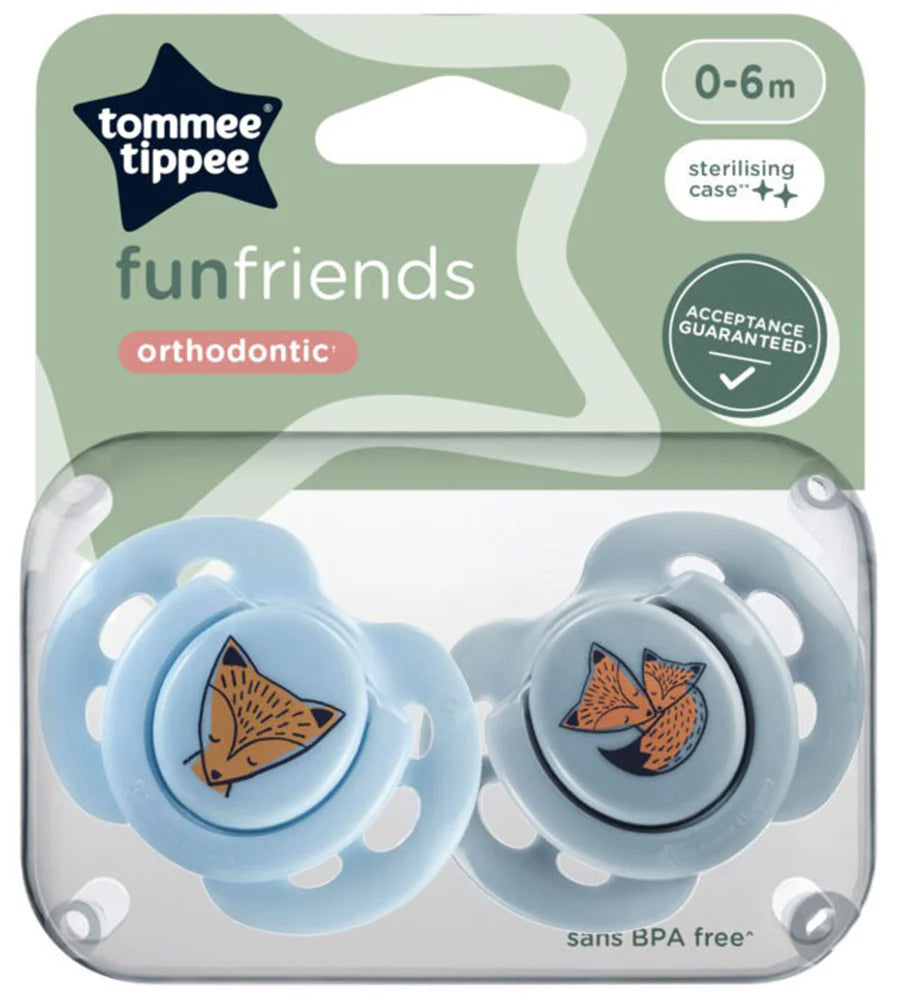 Tommee Tippee Fun Soothers Pack Of 2 0-6M TT 433357 at Zubaidas The Biggest Baby Store in Pakistan