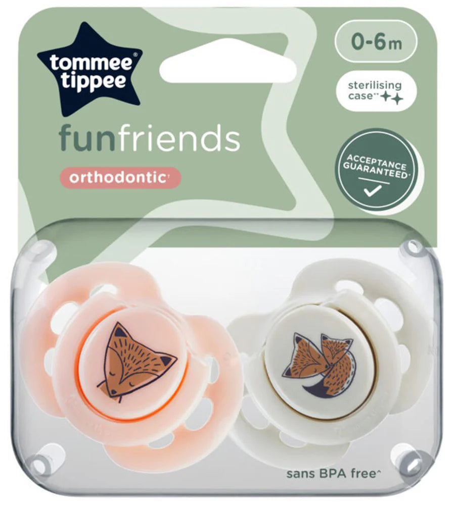 Tommee Tippee Fun Soothers Pack Of 2 0-6M TT 433357 at Zubaidas The Biggest Baby Shop in Pakistan