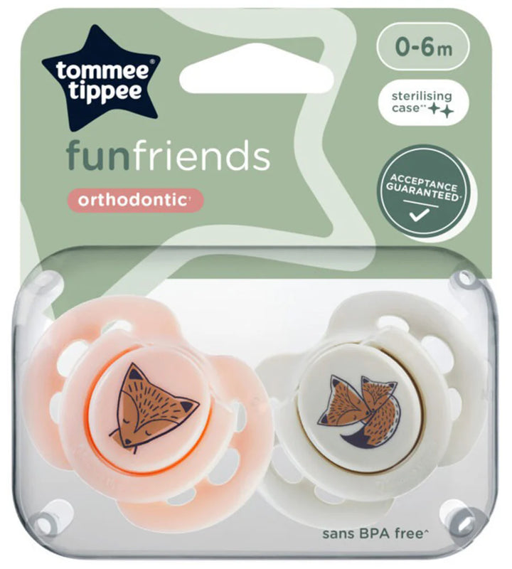 Tommee Tippee Fun Soothers Pack Of 2 0-6M TT 433357 at Zubaidas The Biggest Baby Shop in Pakistan