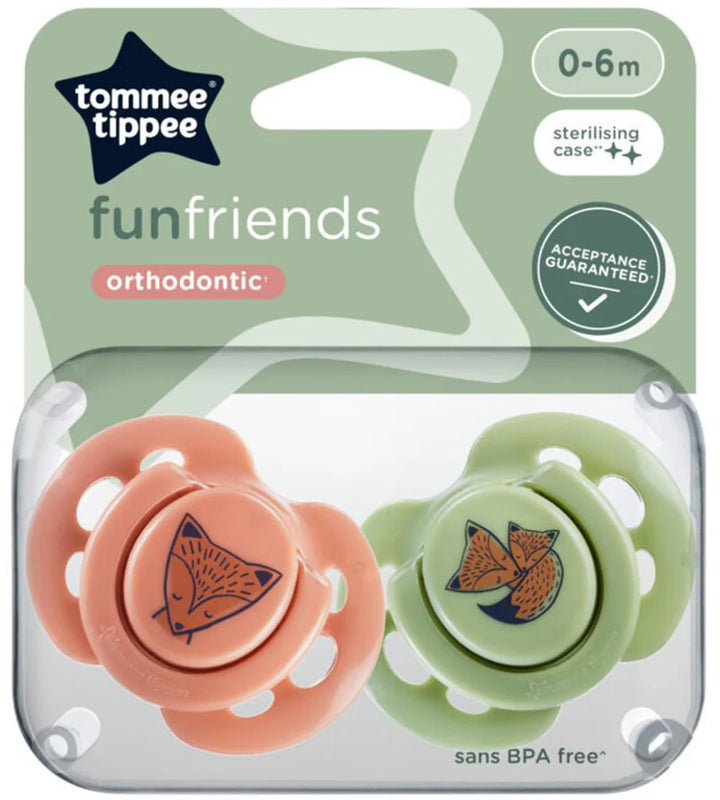 Tommee Tippee Fun Soothers Pack Of 2 0-6M TT 433357 at Zubaidas The Largest Baby Store in Pakistan