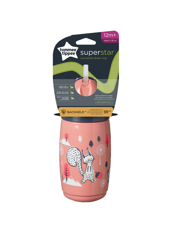 Tommee Tippee  Insulated Straw Cup Pink TT 447825 at Zubaidas