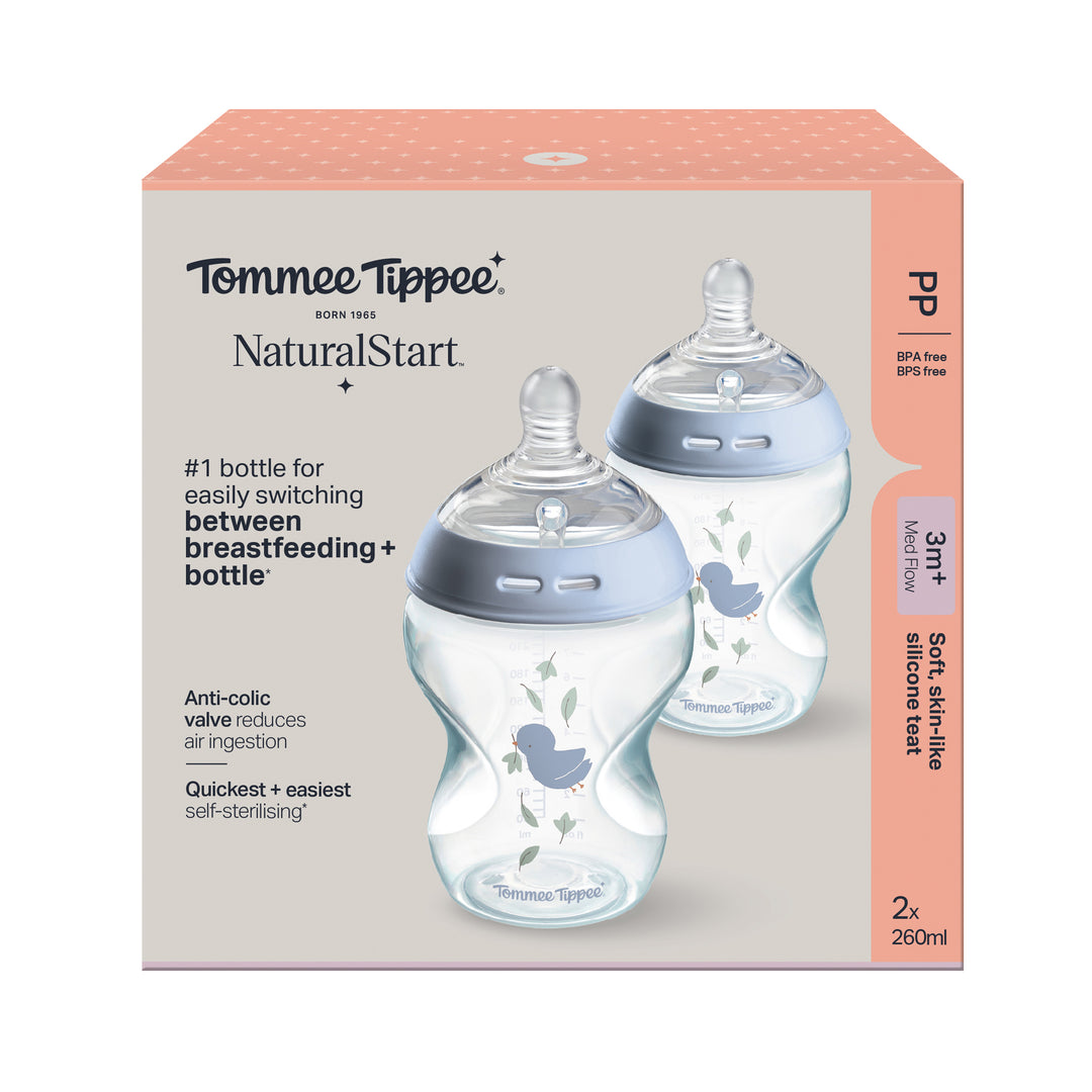 Tommee Tippee Natural Start Feeding Bottles 260ML Pack of 2 TT 427016 at Zubaidas Official Pakistan