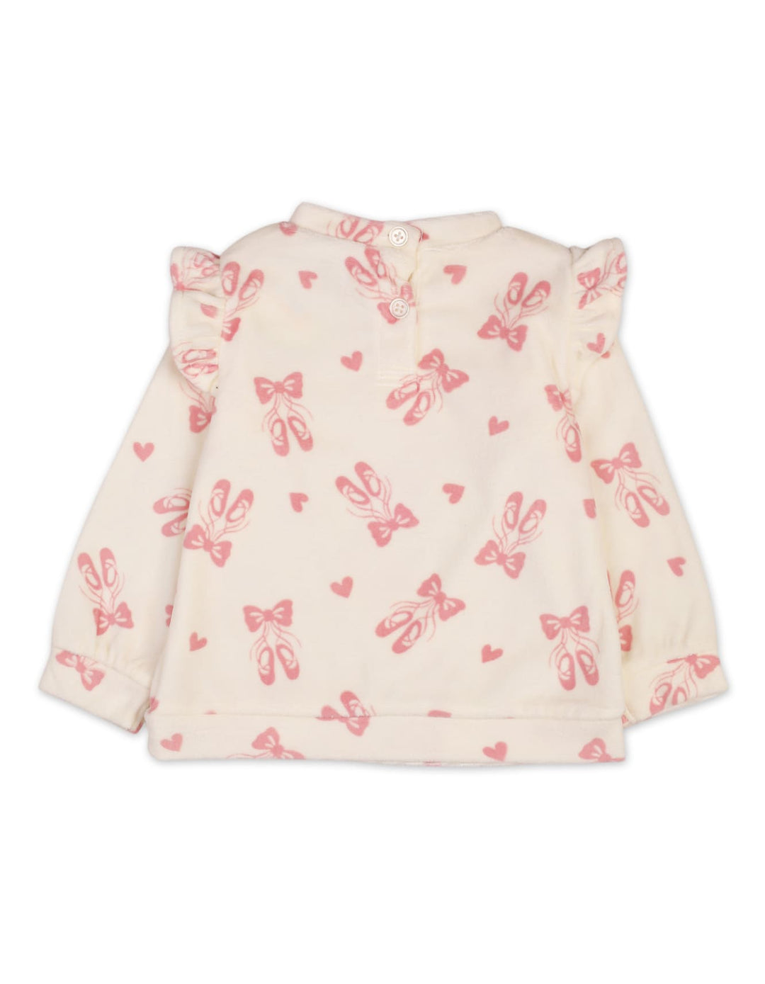 Two Pieces Baby Girls Winter Sets Bambies Bow Cream and Maroon at Zubaidas Official Pakistan