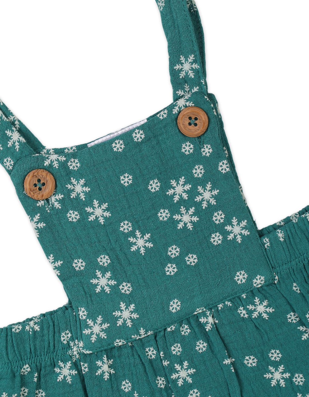 Warm 3 Pieces Winter Outfits Bambies Green Pinafore Dress and Long Sleeve Bodysuit at Zubaidas Offical