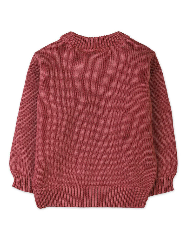 Warm Baby Girls Winter Pullovers Bambies Cable Knit Maroon at Zubaidas Offical Pakistan