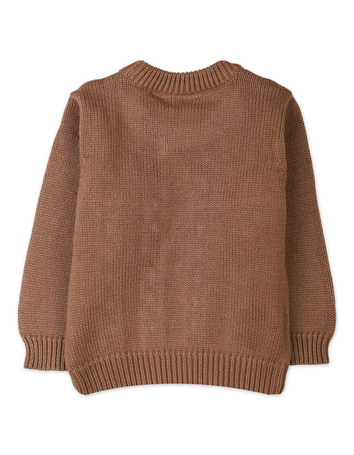 Warm Baby Boys Winter Pullovers Bambies Cable Knit Light Brown at Zubaidas Offical Pakistan