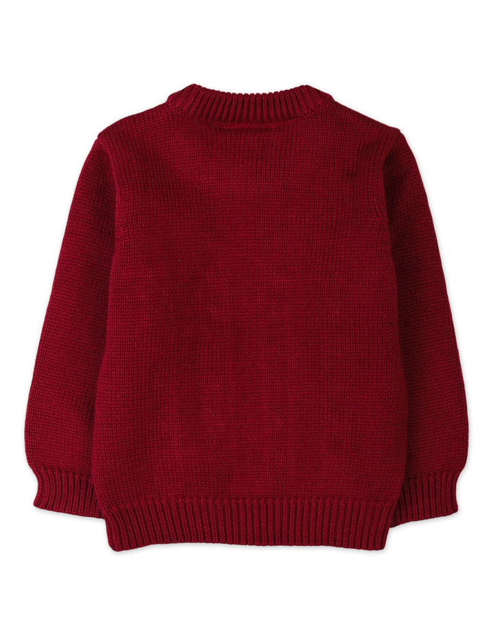 Warm Baby Boys Winter Pullovers Bambies Cable Knit Red at Zubaidas Offical Pakistan
