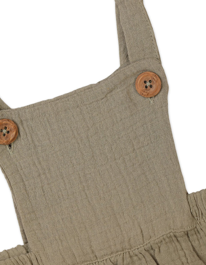 Warm Baby Girls Winter Outfit Sets Bambies Olive Pinafore Dress and Soft Bodysuit at Zubaidas Offical