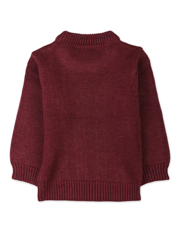 Warm Baby Winter Pullovers Bambies Cable Knit Burgundy at Zubaidas Offical Pakistan