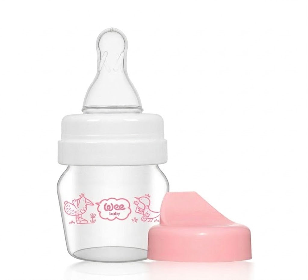 Wee Baby 2-in-1 Mini Glass Training Cup Set 30ml 0-6m Pink at Zubaidas