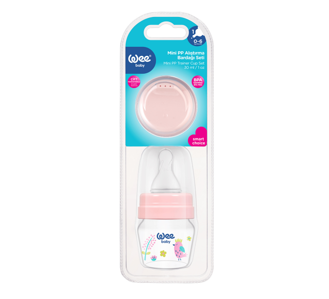 Wee Baby 2-in-1 Mini PP Training Cup Set 30ml Pink at Zubaidas Official Pakistan