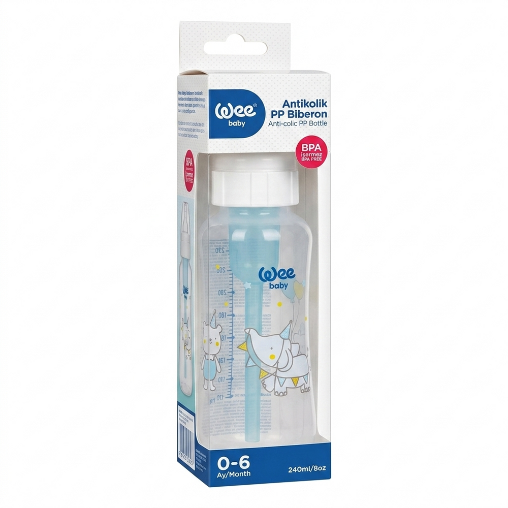 Wee Baby Anti-colic PP Feeding Bottle 240ml 0-6Month Festive Elephant at Zubaidas Official Pakistan