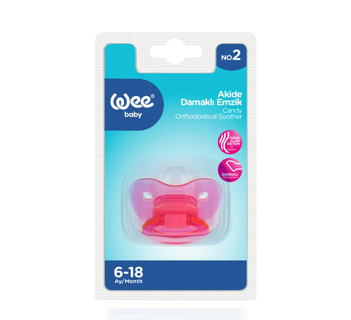 Wee Baby Candy Body Orthodontic Pacifier No 2 6-18m Pink at Zubaidas Best Online Baby and Kids Store in Pakistan