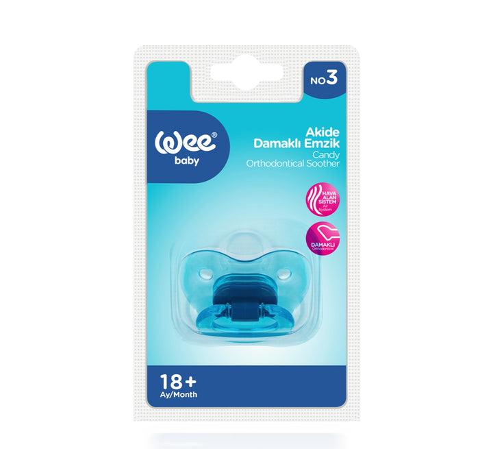 Wee Baby Candy Body Orthodontic Pacifier No 3 18m Blue at Zubaidas Best Online Baby and Kids Store in Pakistan