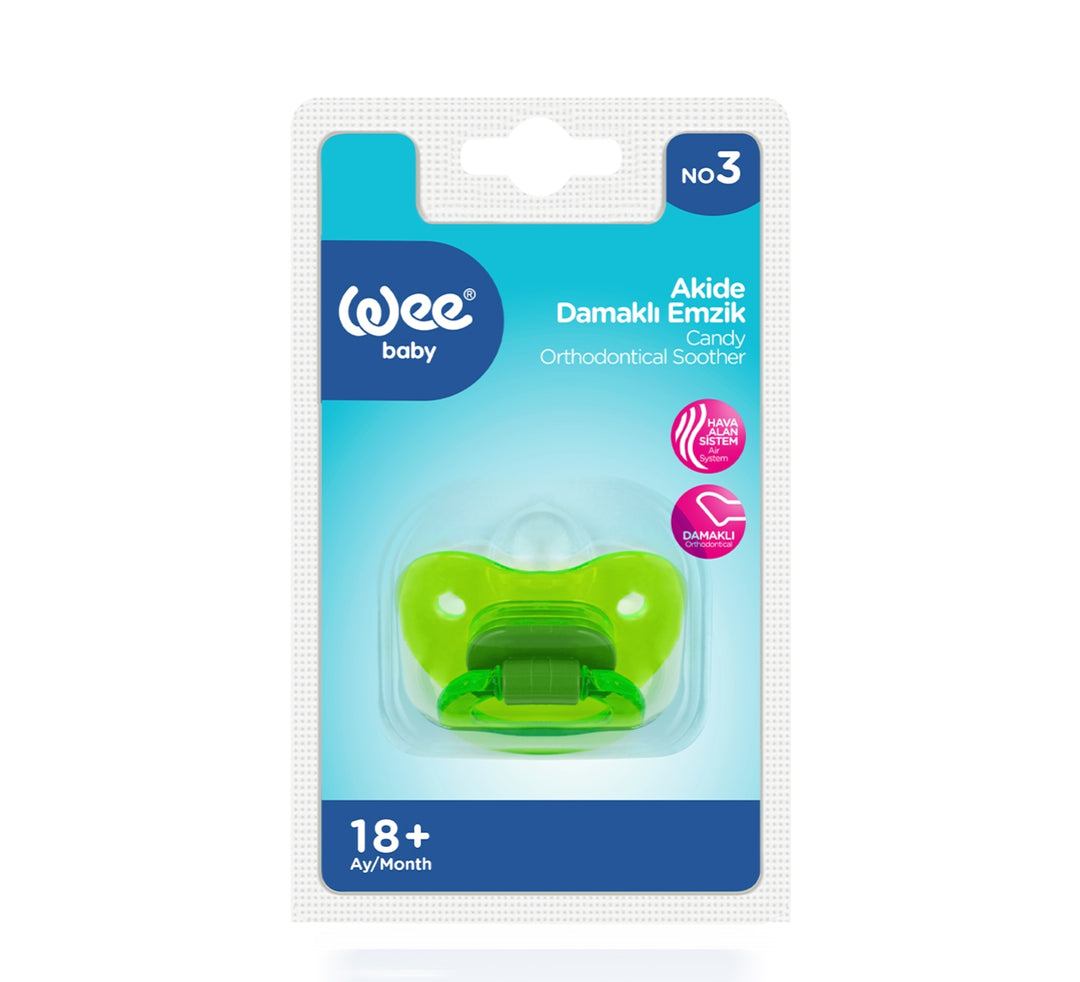 Wee Baby Candy Body Orthodontic Pacifier No 3 18m+ Green at Zubaidas Online Best Baby and Kids Store in Pakistan