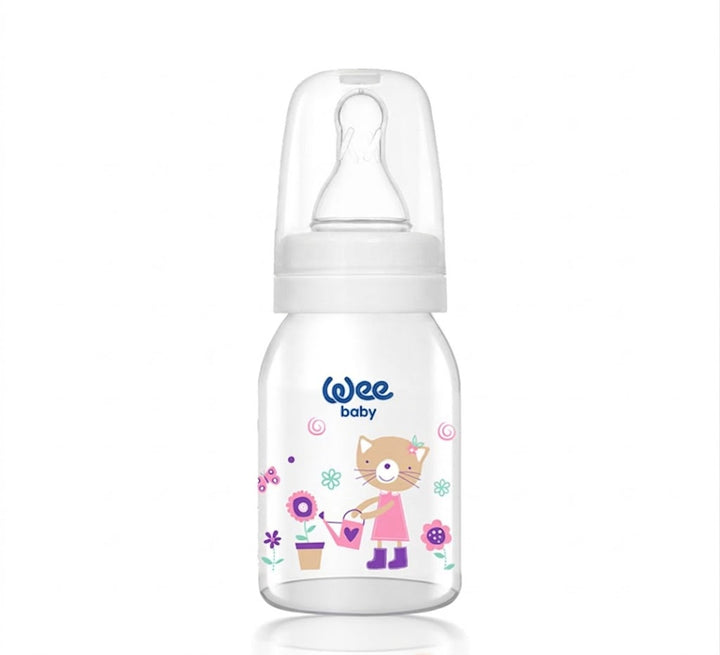 Wee Baby Classic Glass Feeding Bottle 125ml 0-6Month Cat at Zubaidas